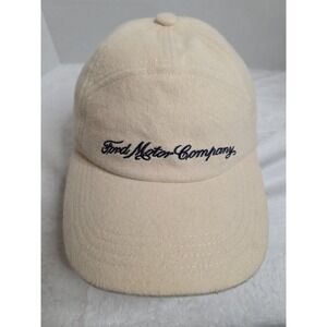 Ford Motor Company Cozy Cream Colored Baseball Cap Hat Adjustable